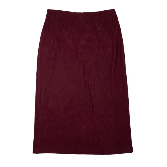 Vintage Erica Velvet Straight Pencil Maxi Skirt Back Zip Unlined Wine Red XL - Picture 1 of 5